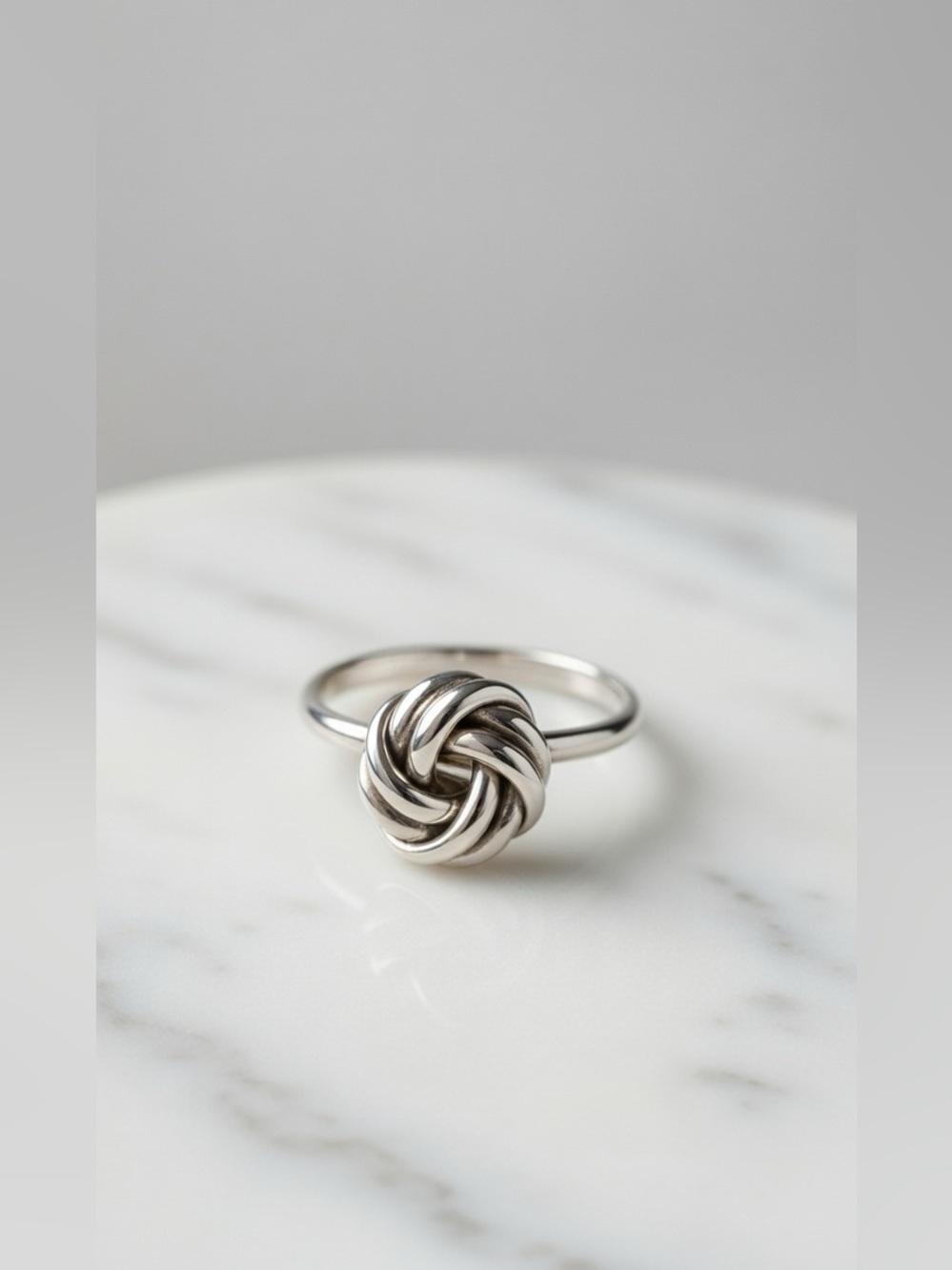 Silver Tone Knot Ring 7.5 — Renewed